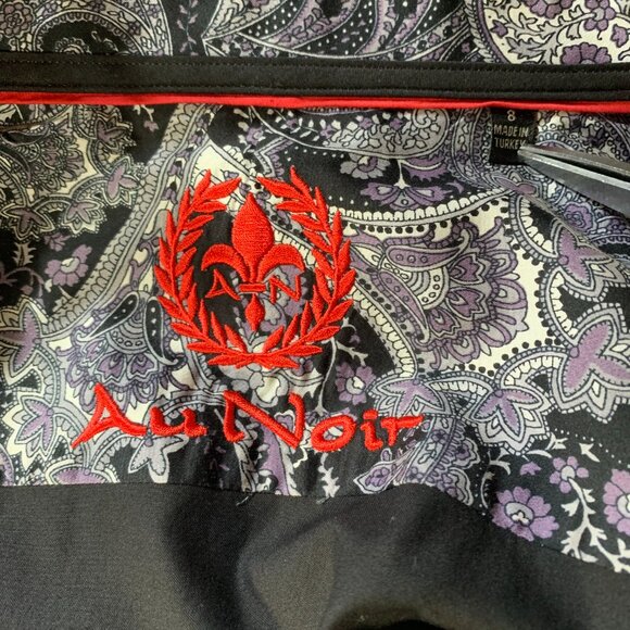 Au Noir Black White Contrasting Trim Flip Cuff Casual Button Down Shirt - Picture 10 of 15